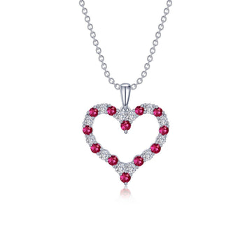 Fancy Lab-Grown Ruby Heart Pendant Necklace